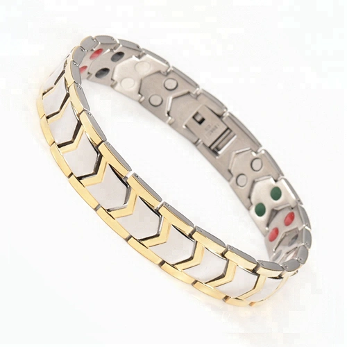 Wollet Health 5 in 1 Energy Power 316L Gold Plated Stainless Steel Bracelet