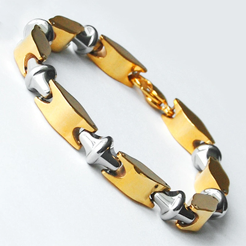 Men 316l stainless steel saudi gold jewelry bracelet