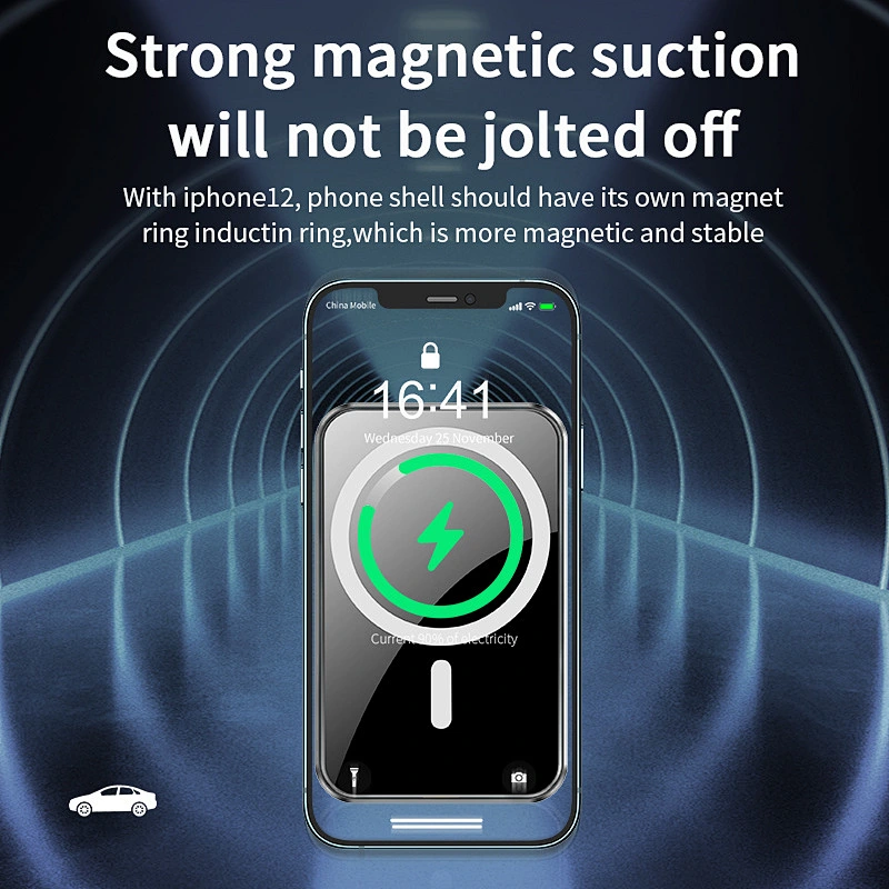 Wollet 15W Magnetic Car Wireless Charger Mobile Phone Holder Magsafe Charger for Phone