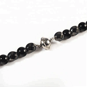 Wollet Design Multi-Faced Hematite Black Shell Bead Turkish Stone Copper Accessories Magnetic Bead Necklace