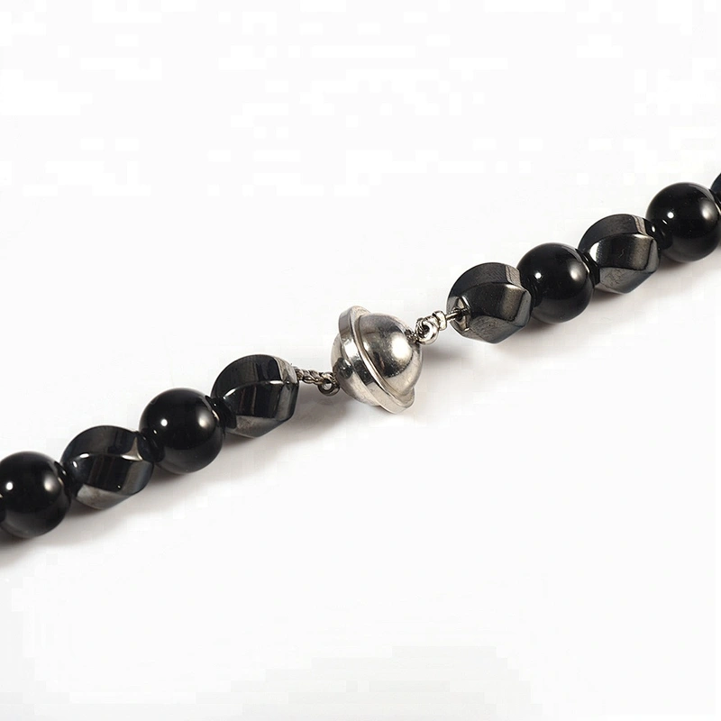 Wollet Design Multi-Faced Hematite Black Shell Bead Turkish Stone Copper Accessories Magnetic Bead Necklace