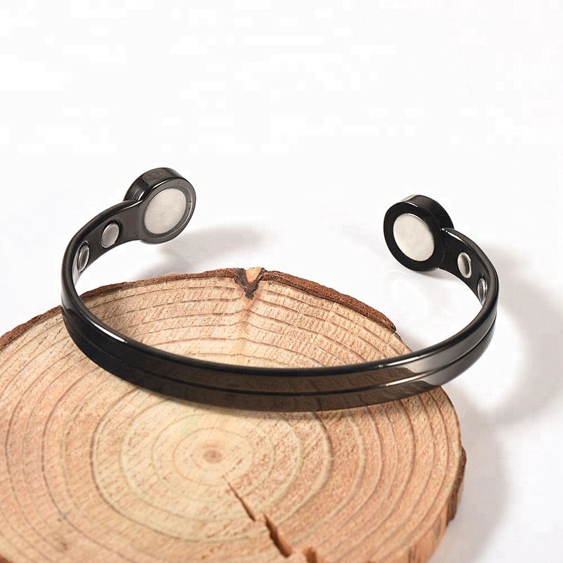 Wollet Fashion Luxury Black Plated Bangle Bio Magnetic Health Healing Pure Copper Bracelet
