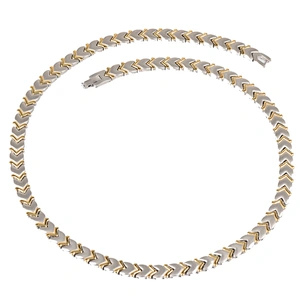 Wollet Fashion Gold Plated 316L Stainless Steel Bio Magnetic Necklace