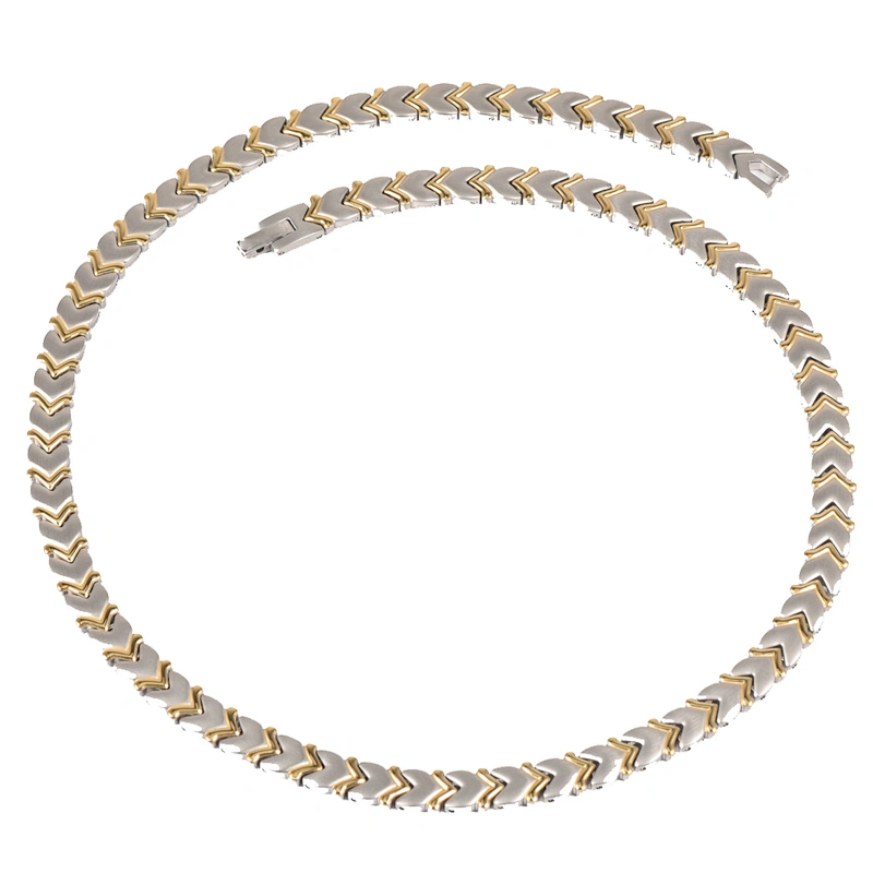 Wollet Fashion Gold Plated 316L Stainless Steel Bio Magnetic Necklace