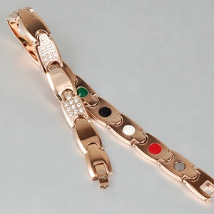 2018 magnetic tungsten rose gold bracelet cz