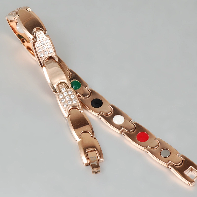 2018 magnetic tungsten rose gold bracelet cz