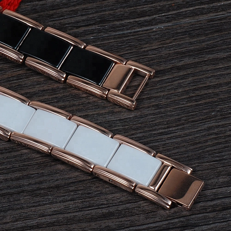 Wollet Fashion Stainless Steel & Ceramic Bio Magnetic Germanium Bracelet For Men Women
