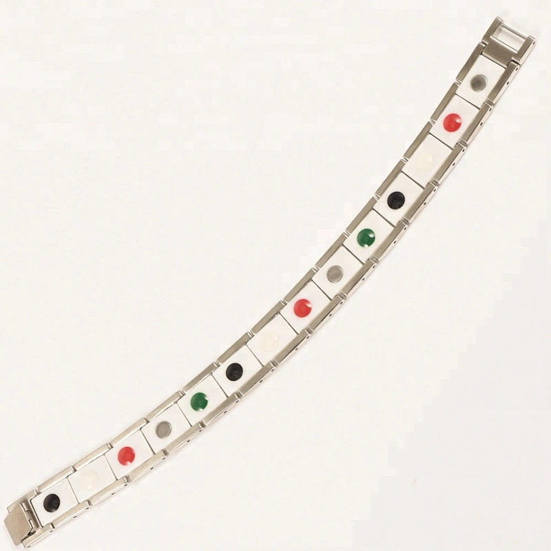 Wollet Fashion Stainless Steel & Ceramic Bio Magnetic Germanium Bracelet For Men Women