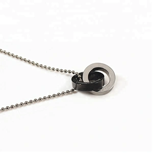 Wollet Fashion Health Double Round CZ Stone 316L Stainless Steel Pendant