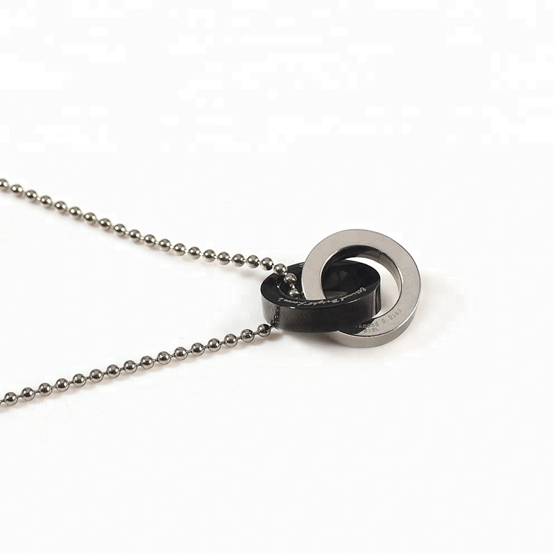 Wollet Fashion Health Double Round CZ Stone 316L Stainless Steel Pendant