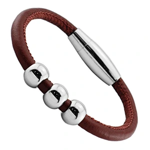 Wollet Two Row Black Braided Leather and Bone Bracelet