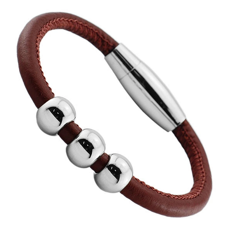 Wollet Two Row Black Braided Leather and Bone Bracelet