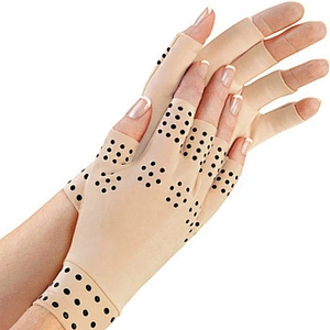 Wollet New Design Health + Wellness Magnetic Arthritis Therapy Fingerless Compression Gloves