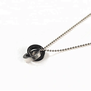 Wollet Fashion Health Double Round CZ Stone 316L Stainless Steel Pendant