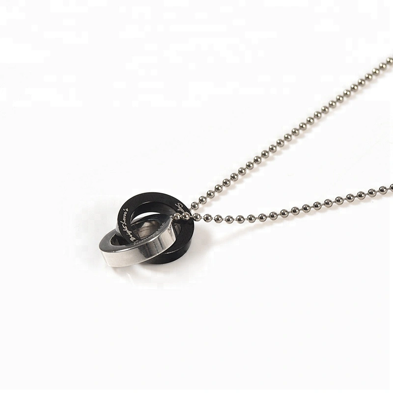 Wollet Fashion Health Double Round CZ Stone 316L Stainless Steel Pendant