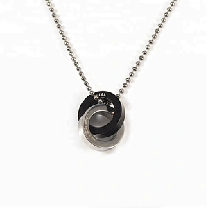 Wollet Fashion Health Double Round CZ Stone 316L Stainless Steel Pendant