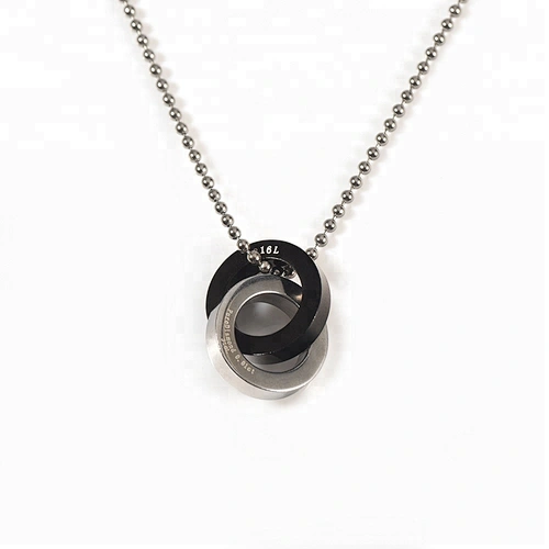 Wollet Fashion Health Double Round CZ Stone 316L Stainless Steel Pendant