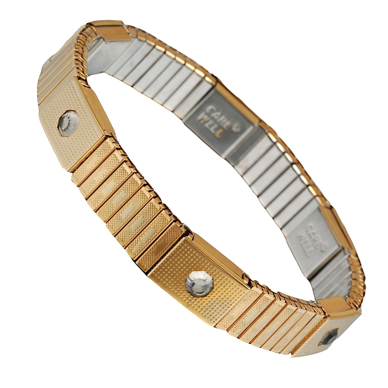 Wollet Fashion Rose Gold CZ Stone 316L Stainless Steel Magnetic Elastic Bracelet