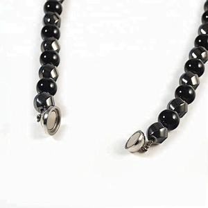 Wollet Design Multi-Faced Hematite Black Shell Bead Turkish Stone Copper Accessories Magnetic Bead Necklace