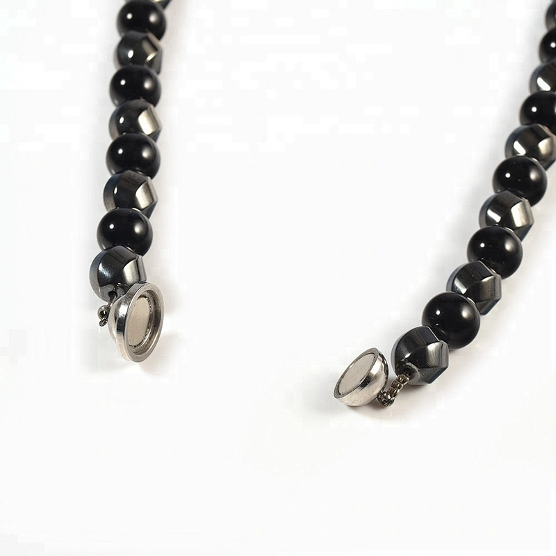 Wollet Design Multi-Faced Hematite Black Shell Bead Turkish Stone Copper Accessories Magnetic Bead Necklace