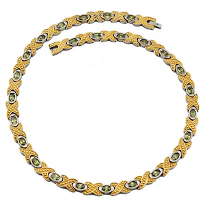 Wollet Fashion Stainless Steel Bracelet Anklet Titanium Necklace Inlaid With Multicolor Natural Crystal Jewelry