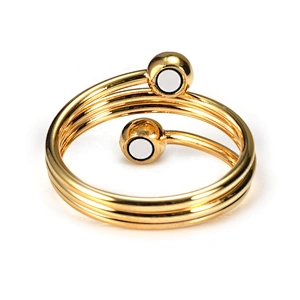 Wollet Magnetic Copper Ring Arthritis Women Pure Copper Rings for Women Adjustable Health with 3PCS Magnets