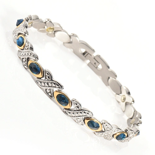 Wollet Fashion Stainless Steel Bracelet Anklet Titanium Necklace Inlaid With Multicolor Natural Crystal Jewelry