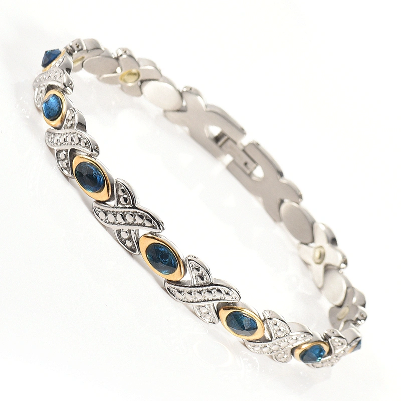 Wollet Fashion Stainless Steel Bracelet Anklet Titanium Necklace Inlaid With Multicolor Natural Crystal Jewelry