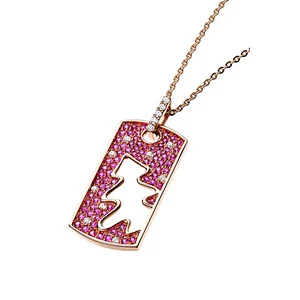 Mens Gold Plated Stainless Steel Razor Blade Pendant