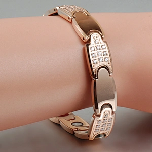 2018 magnetic tungsten rose gold bracelet cz