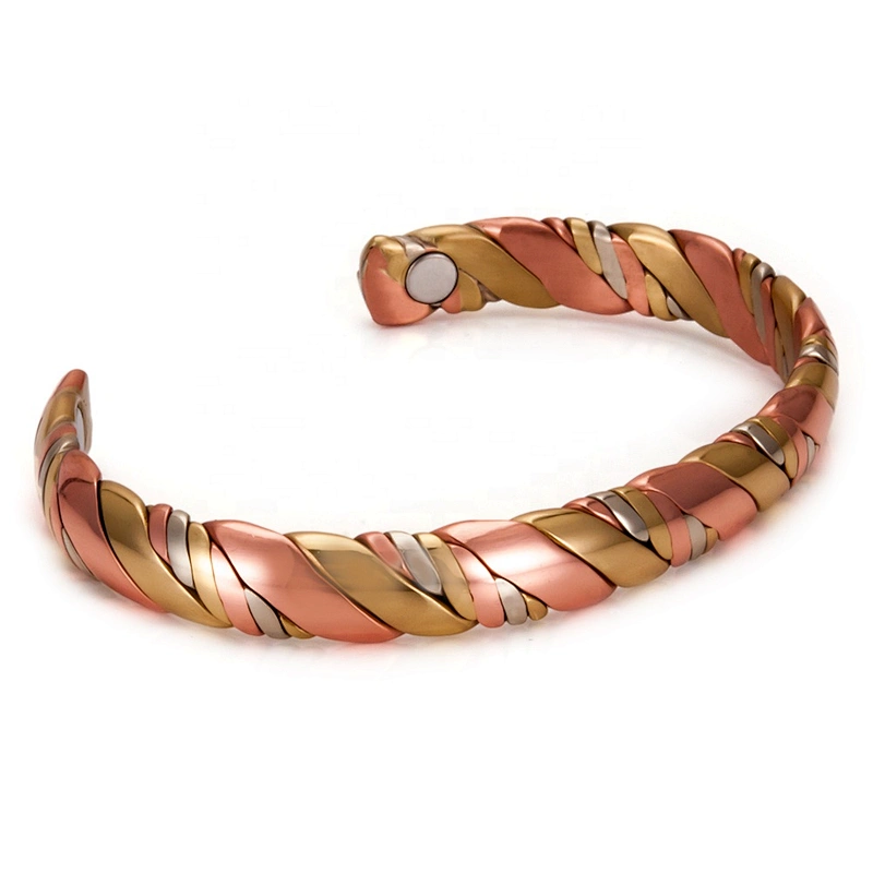 Wollet Mens Magnetic Arthritis Pain Relief Healthy Cuff Vintage Engraved Wholesale Energy Copper Bracelet