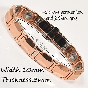 Wollet 2018 Fashion 99.999% Germanium Stainless Steel Ceramic Bracelet