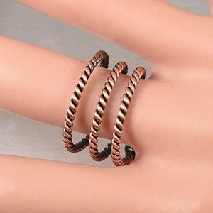 Wollet Magnetic Copper Ring Arthritis Women Pure Copper Rings for Women Adjustable Health with 3PCS Magnets