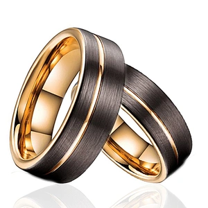wollet fashion wholesale titanium ring with gold plated