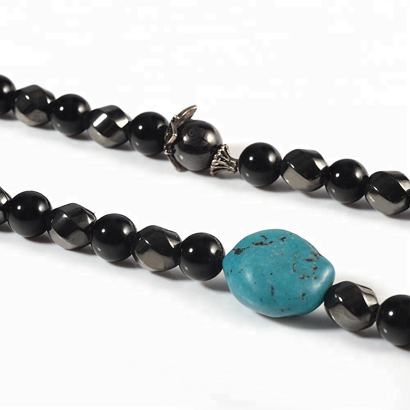Wollet Design Multi-Faced Hematite Black Shell Bead Turkish Stone Copper Accessories Magnetic Bead Necklace