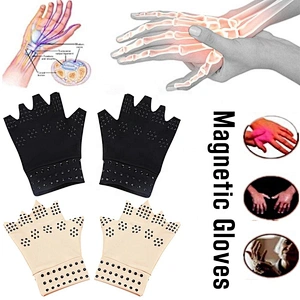 Wollet New Design Health + Wellness Magnetic Arthritis Therapy Fingerless Compression Gloves