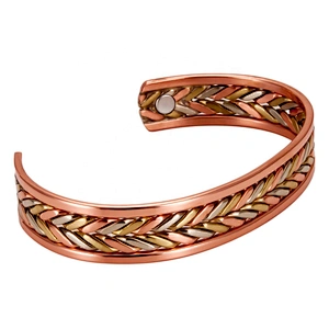 Wollet Mens Pure Copper Bangle  Arthritis Pain Relief Therapy Healthy Copper Magnetic Bracelet