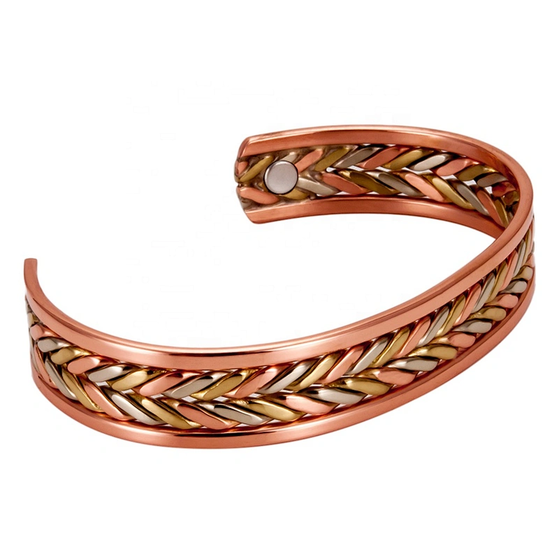 Wollet Mens Pure Copper Bangle  Arthritis Pain Relief Therapy Healthy Copper Magnetic Bracelet