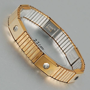 Wollet Fashion Rose Gold CZ Stone 316L Stainless Steel Magnetic Elastic Bracelet