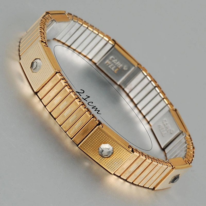 Wollet Fashion Rose Gold CZ Stone 316L Stainless Steel Magnetic Elastic Bracelet