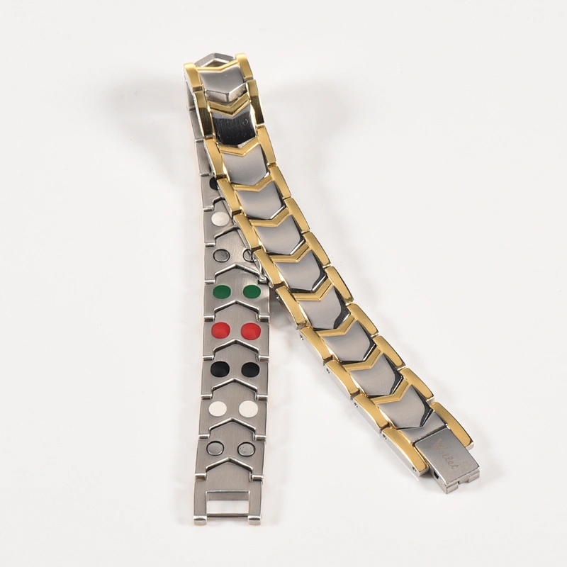 Wollet Health 5 in 1 Energy Power 316L Gold Plated Stainless Steel Bracelet