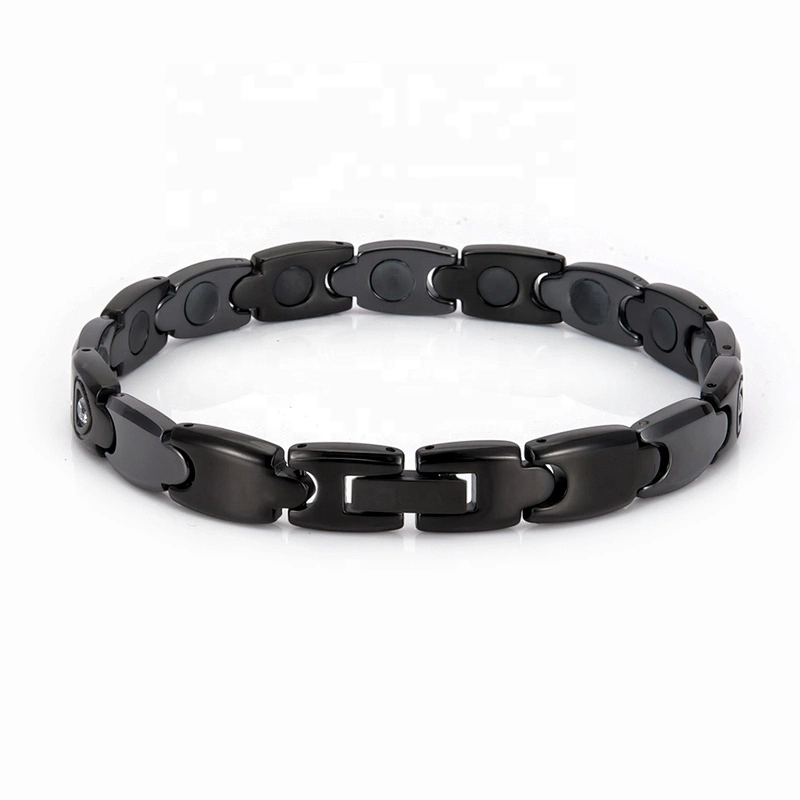Wollet Health Fashion Black Ceramic Bio Magnetic Bracelet With Zircon
