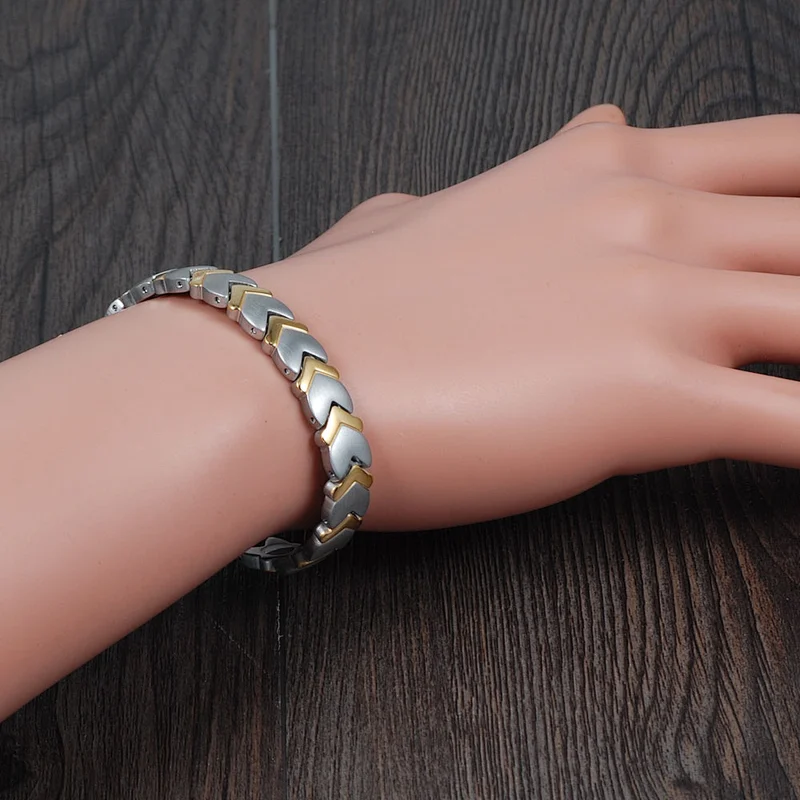 Gold plating magnetic therapy bracelet for good heath