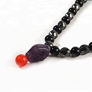 Wollet Design Multi-Faced Hematite Black Shell Bead Turkish Stone Copper Accessories Magnetic Bead Necklace