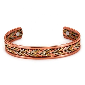 Wollet Mens Pure Copper Bangle  Arthritis Pain Relief Therapy Healthy Copper Magnetic Bracelet