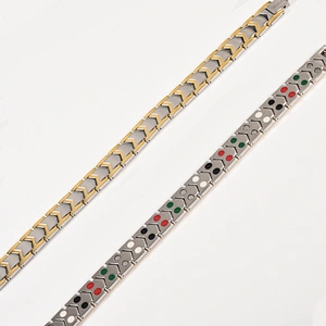Wollet Health 5 in 1 Energy Power 316L Gold Plated Stainless Steel Bracelet
