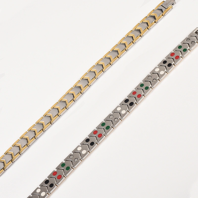 Wollet Health 5 in 1 Energy Power 316L Gold Plated Stainless Steel Bracelet