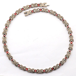 Wollet Fashion Stainless Steel Bracelet Anklet Titanium Necklace Inlaid With Multicolor Natural Crystal Jewelry
