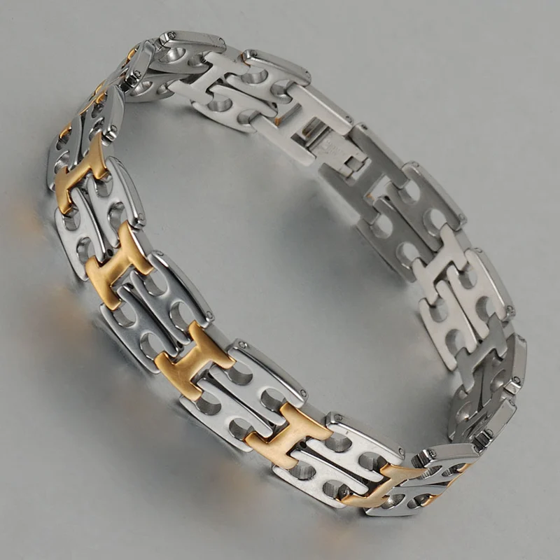 nventory interval gold stainless steel bracelet for male fashion jewelry