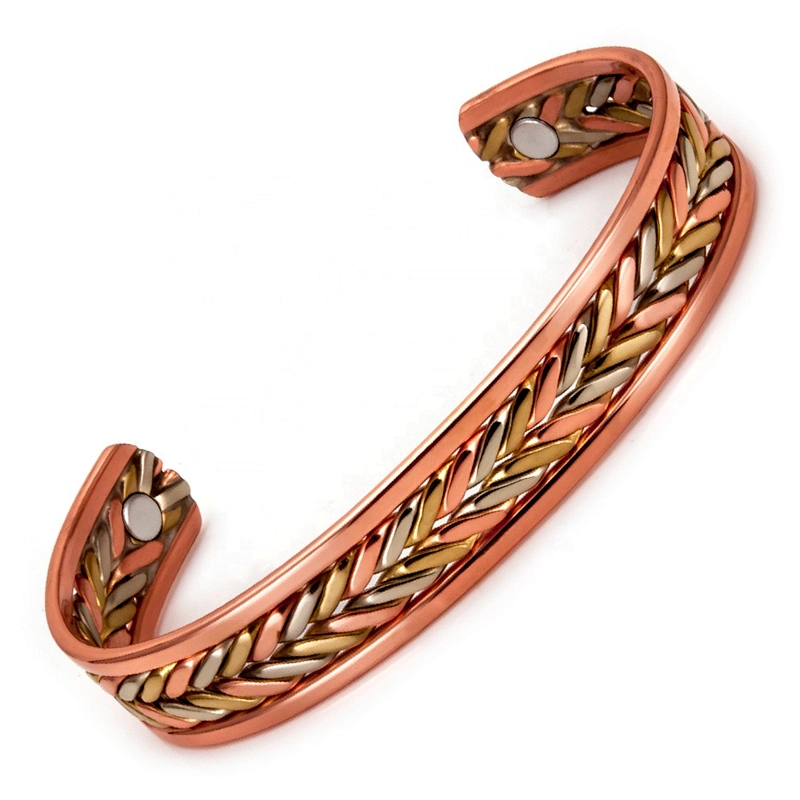 Wollet Mens Pure Copper Bangle  Arthritis Pain Relief Therapy Healthy Copper Magnetic Bracelet